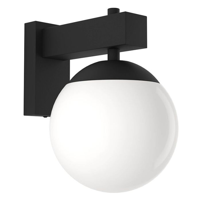 Black modern outdoor light glass, Boris, IP44