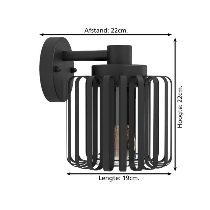 Black industrial outdoor light aluminium, Rebecca, IP65