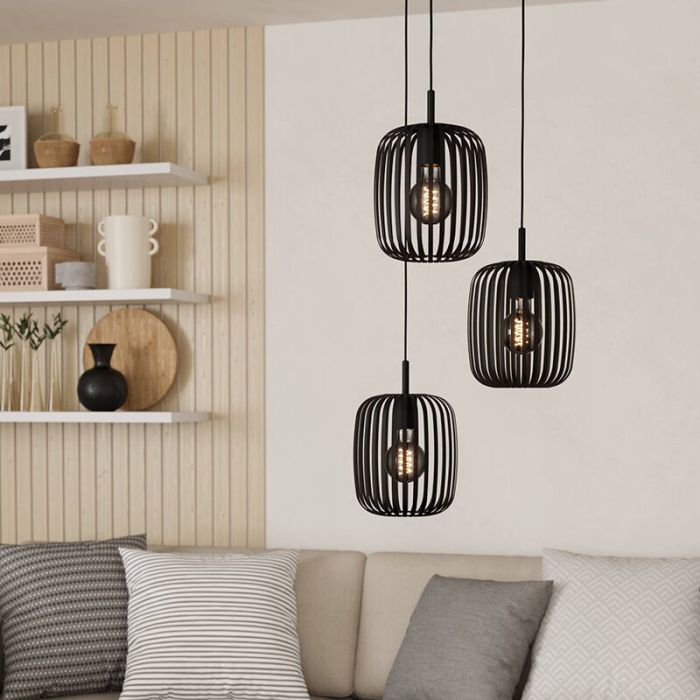 Black industrial pendant light steel, Pietro