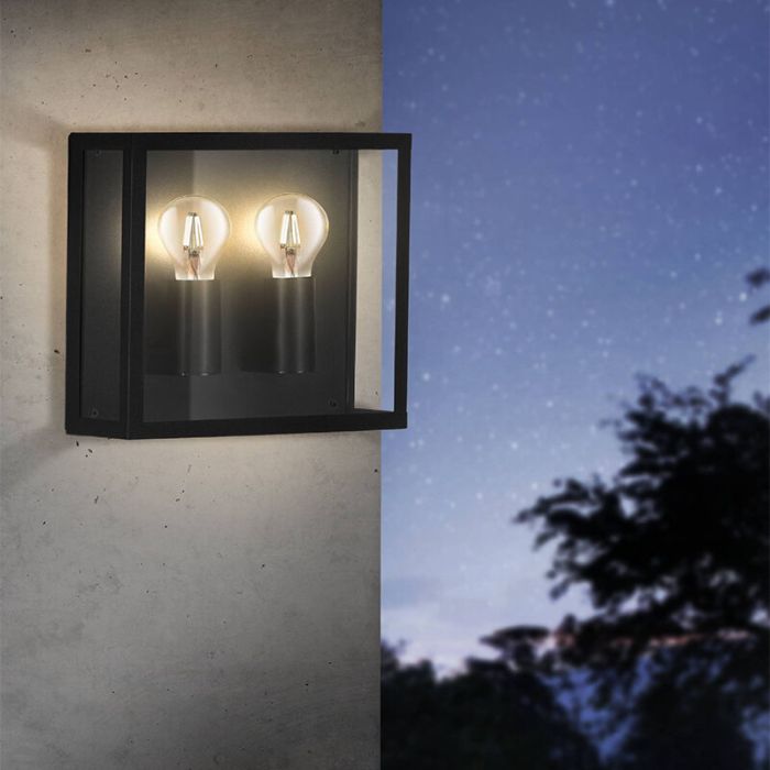 Black modern outdoor light aluminium, Alihan, IP44