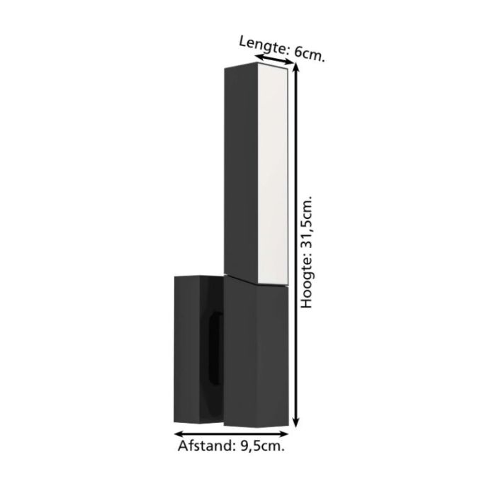 Black modern outdoor light aluminium, Salman, 4,5W, 3000K LED, IP44