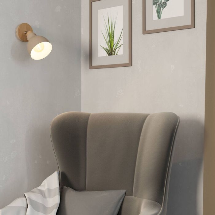 Beige modern wall spotlight aluminium, Andy