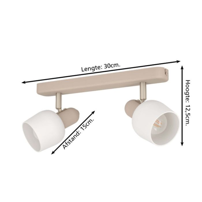 Beige ceiling spotlight steel, Connor