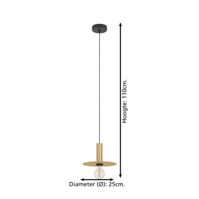 Brass modern dining table hanging lamp steel, Elana