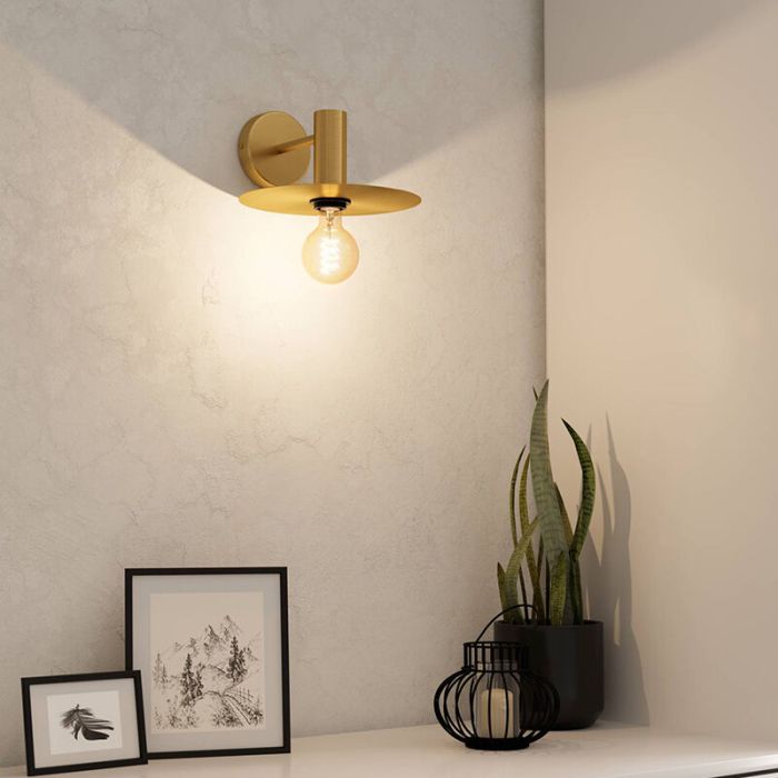 Brass modern wall light steel, Elana