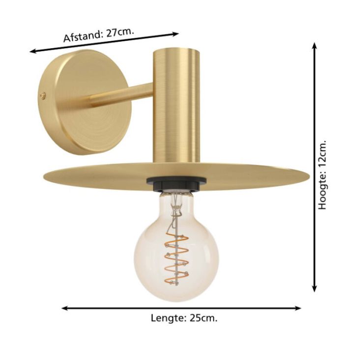 Brass modern wall light steel, Elana