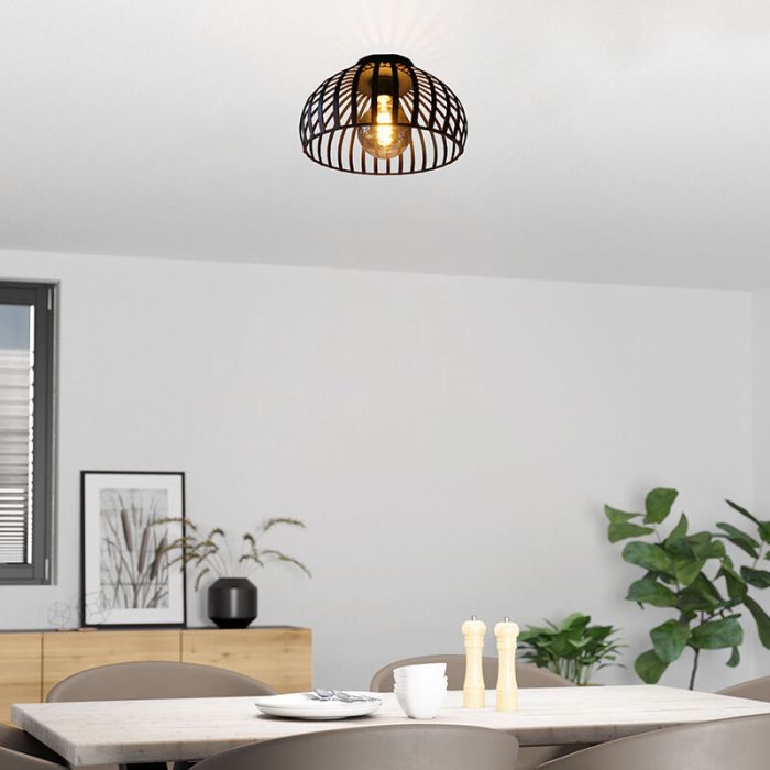 Black industrial ceiling light steel, Egine