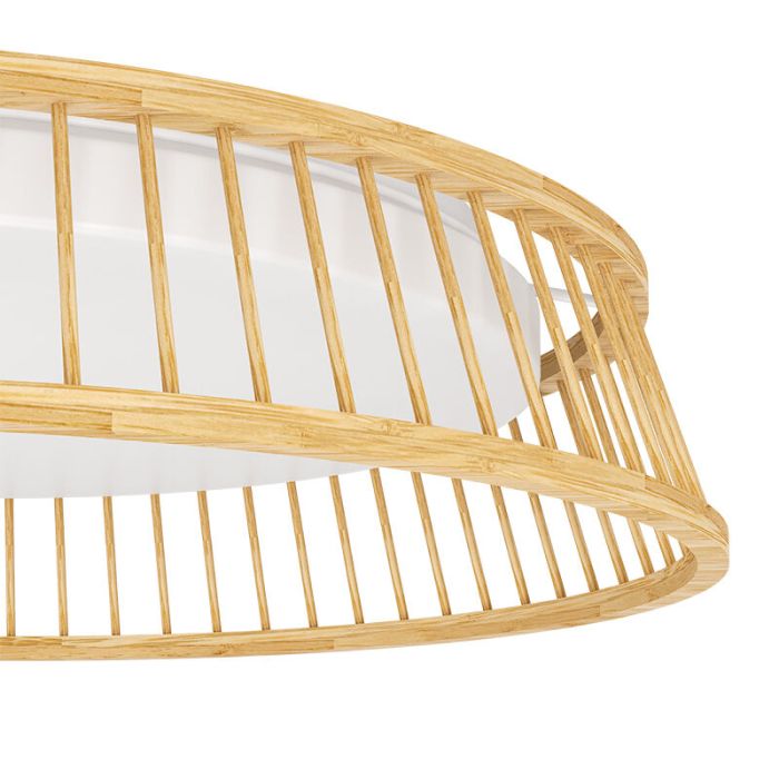 Rustic flush ceiling light wood, Jolene, 20W, 3000K LED