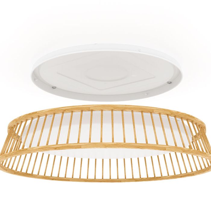 Rustic flush ceiling light wood, Jolene, 20W, 3000K LED
