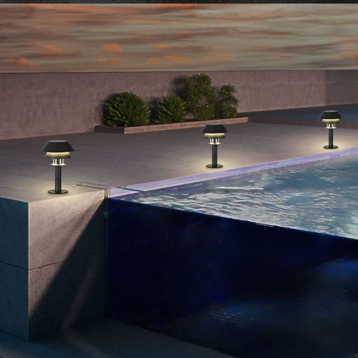 Black outdoor light steel, Cindy, IP65