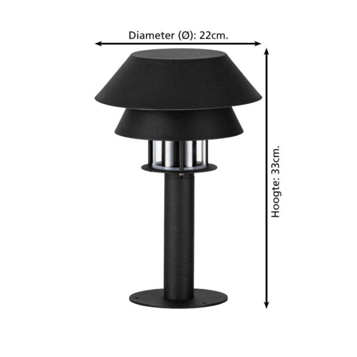 Black outdoor light steel, Cindy, IP65