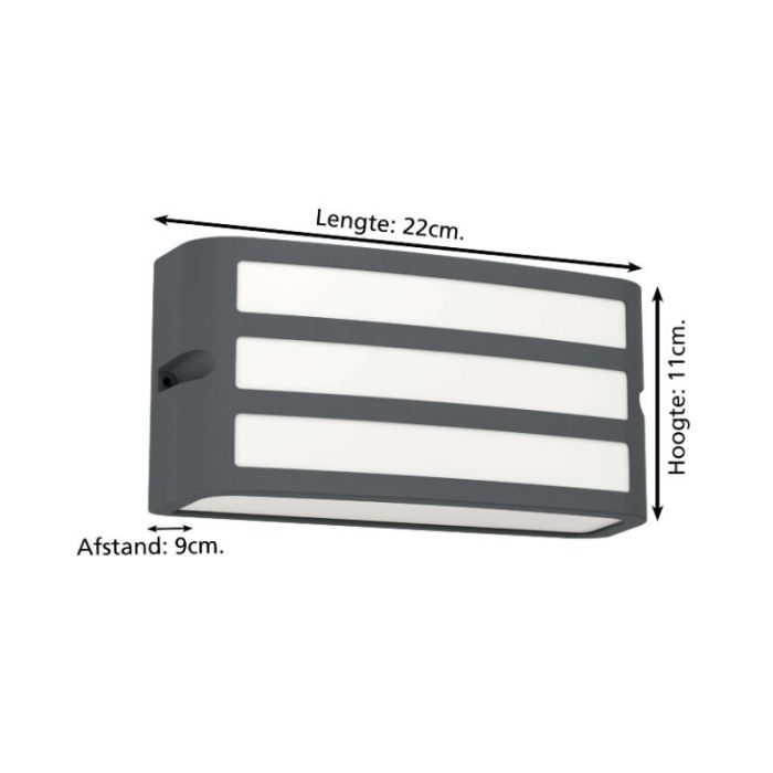 Anthracite outdoor light plastic, Cesar, IP54