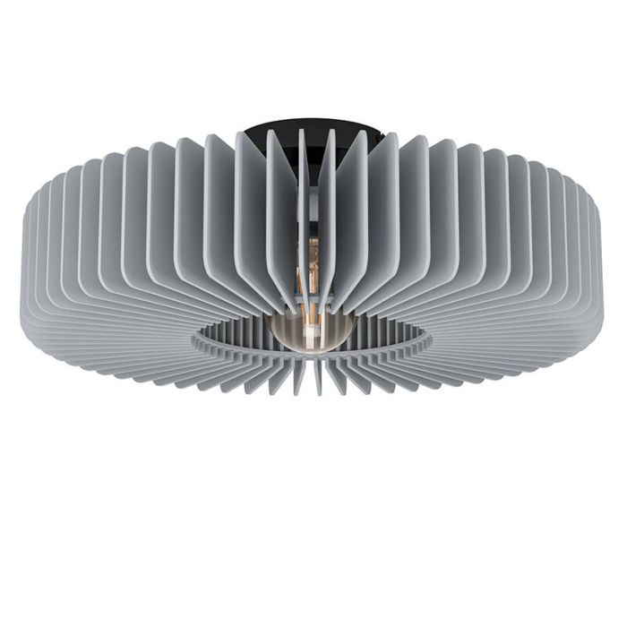 Grey modern flush ceiling light wood, Muna