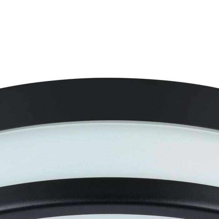 Black bathroom ceiling light glass, Jacco, 5,7W, 3000K LED, IP44