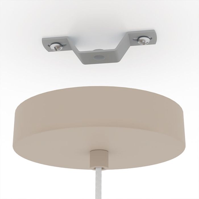 Beige industrial pendant light aluminium, Safira