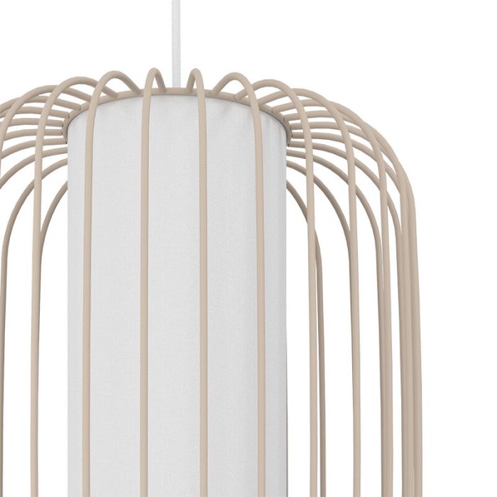 Beige industrial pendant light aluminium, Safira