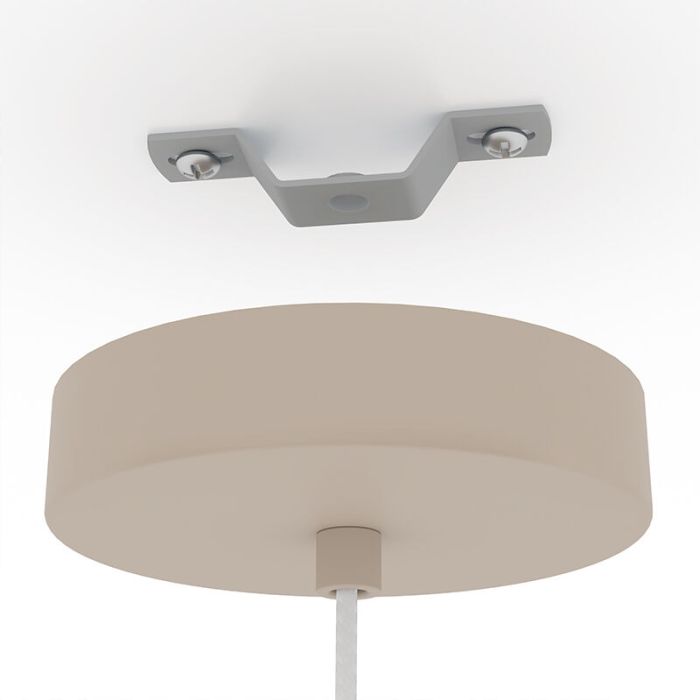 Beige industrial pendant light aluminium, Safira