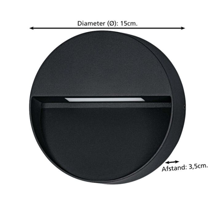Black modern outdoor light aluminium, Lamar, 4,8W, warm to cold white adjustable LED, IP65