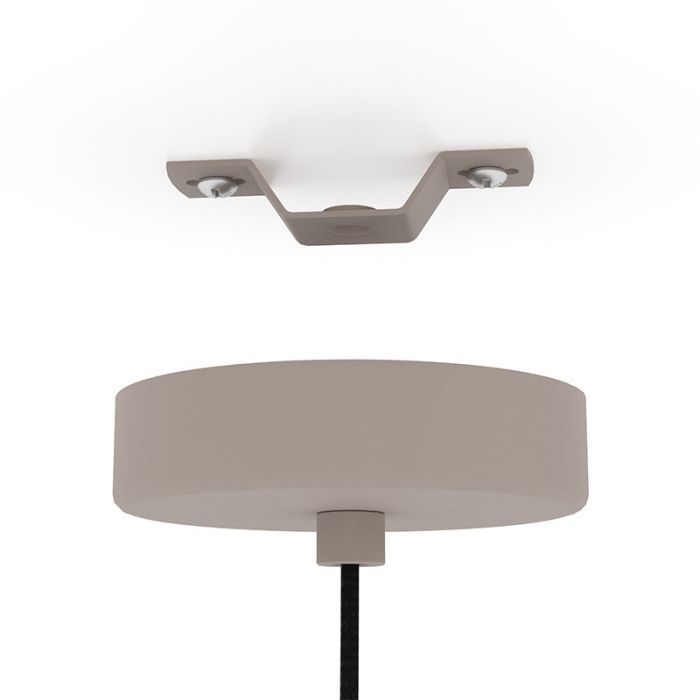 Taupe pendant light glass, Claudia
