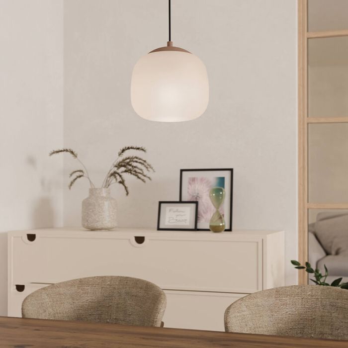 Taupe pendant light glass, Claudia