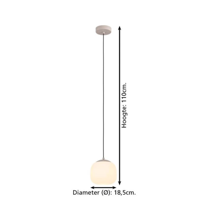 Taupe pendant light glass, Claudia