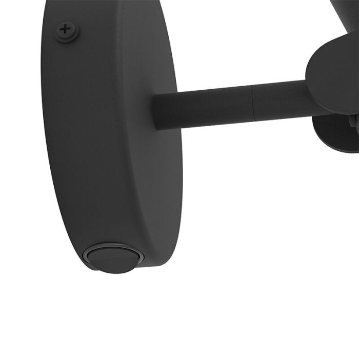 Black modern wall light aluminium, Aleyna, 5W, 3000K LED, with switch