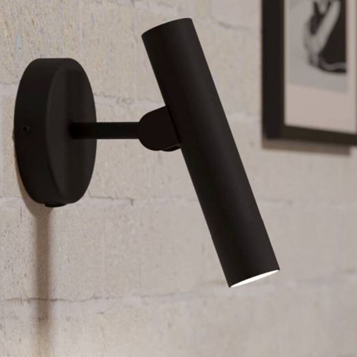 Black modern wall light aluminium, Aleyna, 5W, 3000K LED, with switch