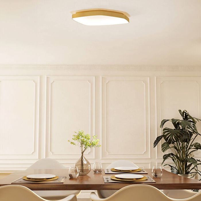 Golden design flush ceiling light aluminium, Samson, 25,2W, 3000K LED