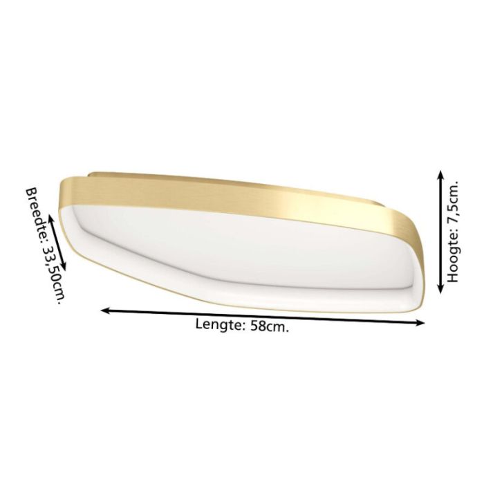 Golden design flush ceiling light aluminium, Samson, 25,2W, 3000K LED