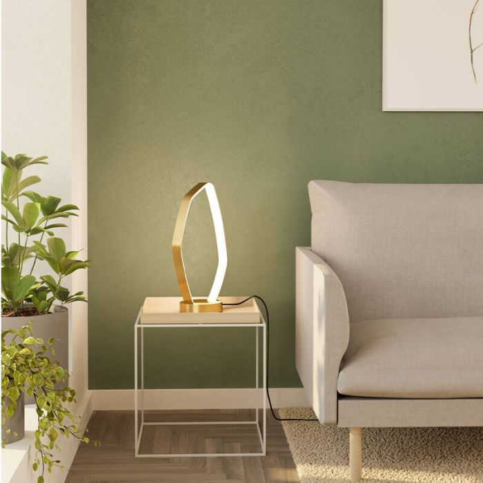Golden design table lamp aluminium, Samson, 10,8W, 3000K LED, with switch