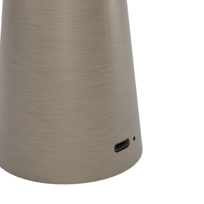 Bronze modern table lamp steel, Ishika, 2,8W, white switch LED, IP54, with touch dimmer