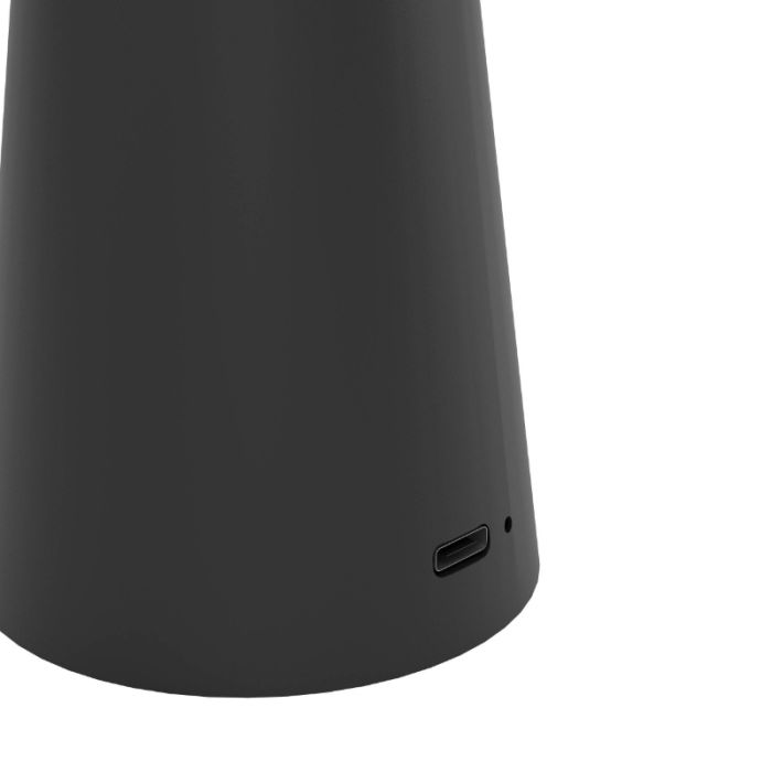 Black modern table lamp steel, Ishika, 2,8W, white switch LED, IP54, with touch dimmer