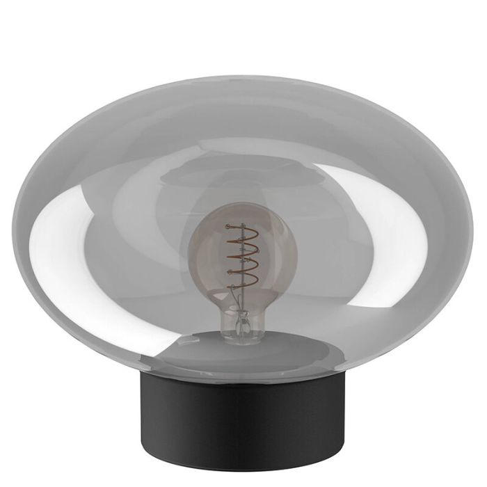 Grey design table lamp glass, Kirstin, with switch