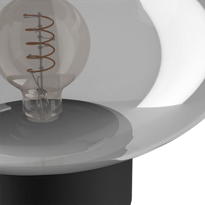 Grey design table lamp glass, Kirstin, with switch
