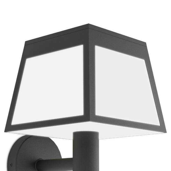 Black solar outdoor wall light plastic, Imelda, 7,5W, 3000K LED, IP65