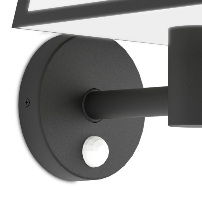 Black solar outdoor wall light plastic, Imelda, 7,5W, 3000K LED, IP65