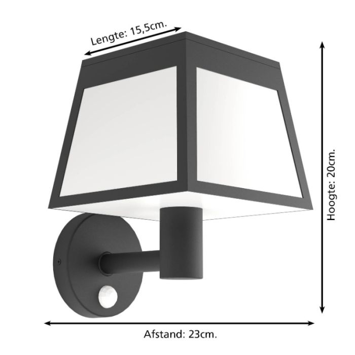 Black solar outdoor wall light plastic, Imelda, 7,5W, 3000K LED, IP65