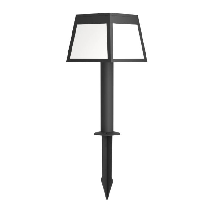 Black solar garden spike light plastic, Imelda, 7,5W, 3000K LED, IP65