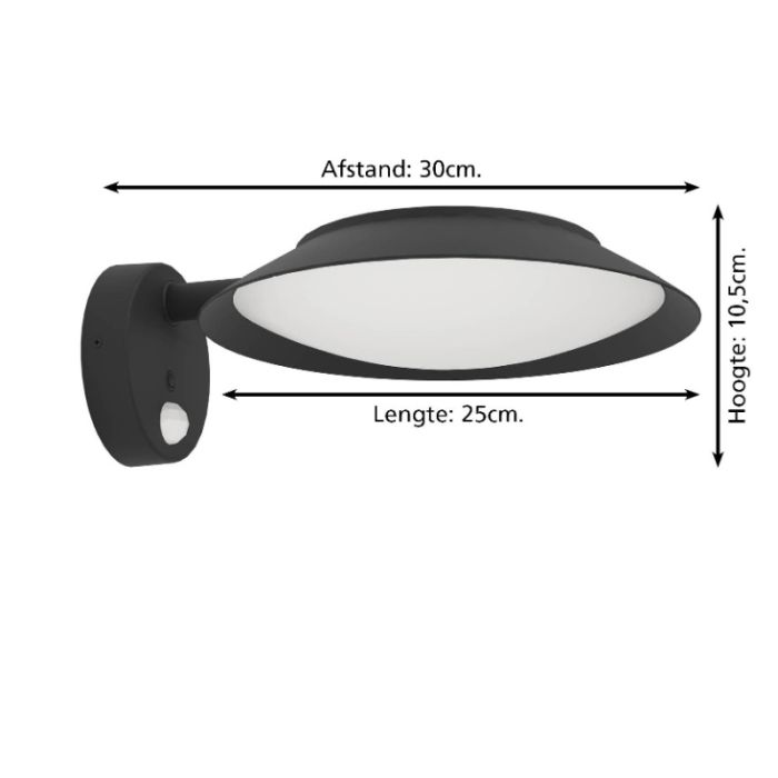 Black solar outdoor wall light plastic, Iacopo, 7W, 3000K LED, IP65