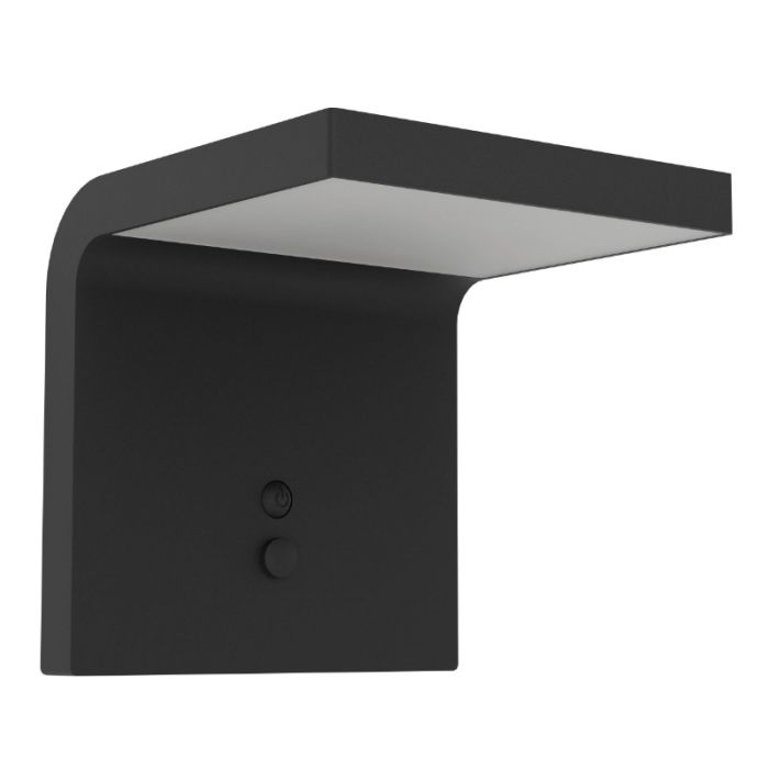 Black solar outdoor wall light plastic, Huseyin, 6,5W, 4000K LED, IP65