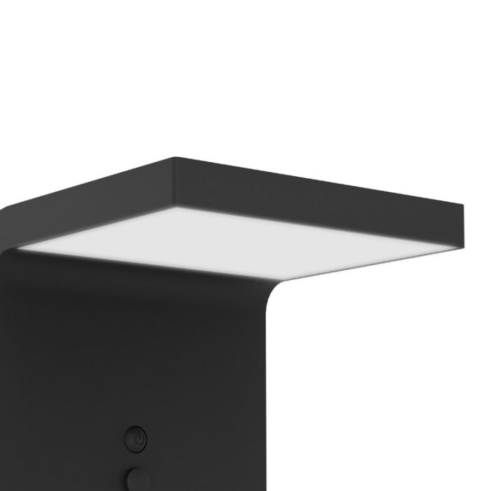 Black solar outdoor wall light plastic, Huseyin, 6,5W, 4000K LED, IP65