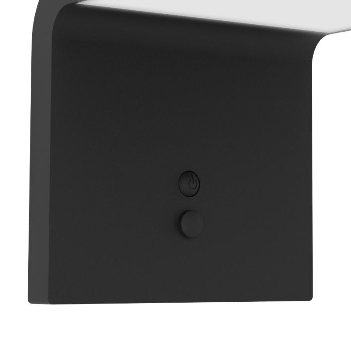 Black solar outdoor wall light plastic, Huseyin, 6,5W, 4000K LED, IP65