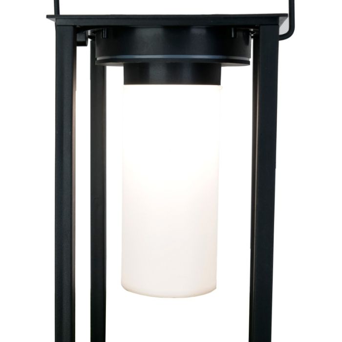 Black solar outdoor table lamp plastic, Hillebrand, 3,3W, 4000K LED, IP54, with switch