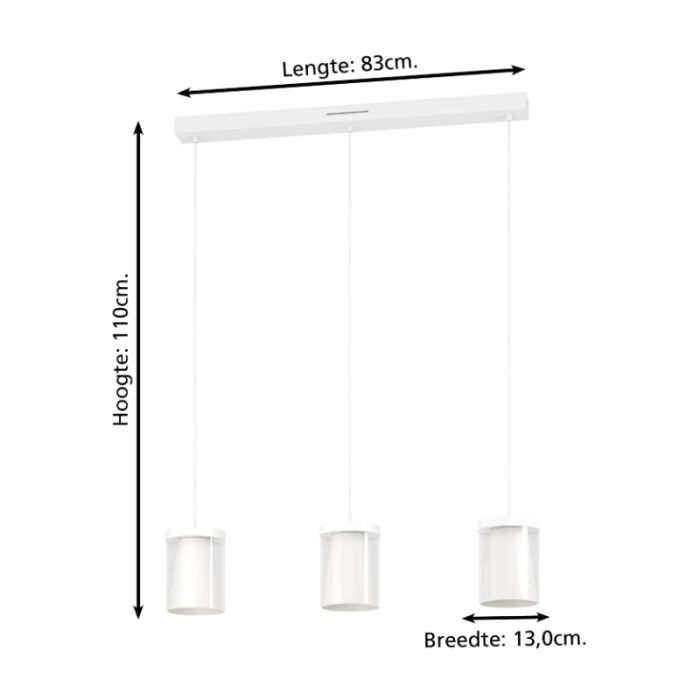 White modern smart pendant light glass, Stern, 3,7W, RGBW LED
