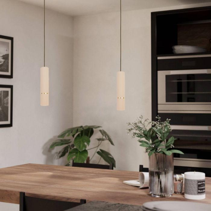 Beige modern pendant light steel, Vahid
