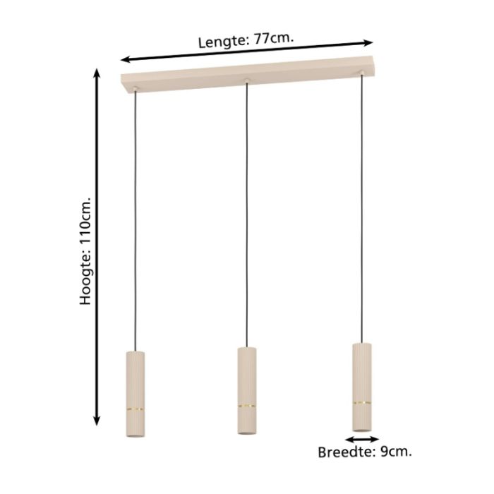 Beige modern pendant light steel, Vahid