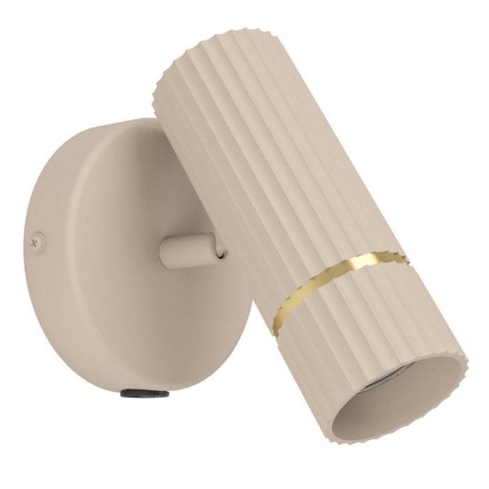 Beige modern wall light steel, Vahid, with switch