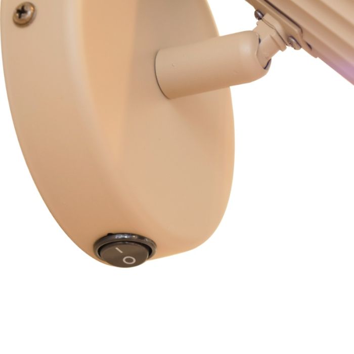 Beige modern wall light steel, Vahid, with switch