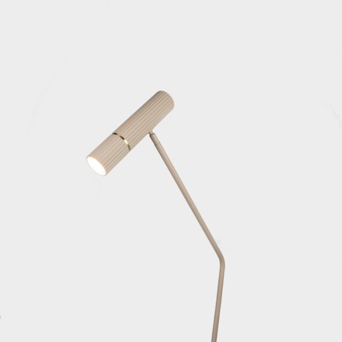 Beige modern floor lamp steel, Vahid, with switch
