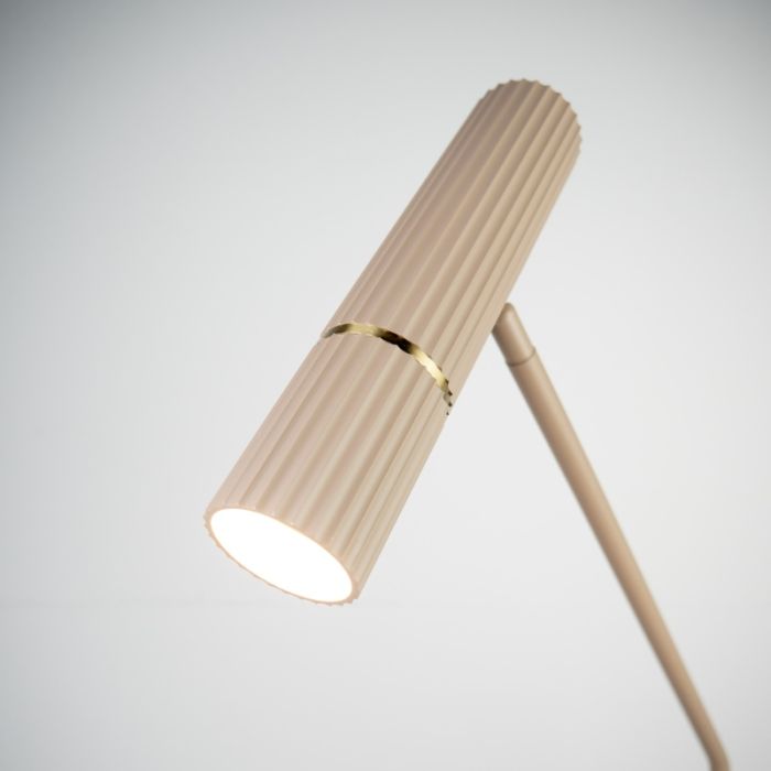 Beige modern floor lamp steel, Vahid, with switch